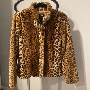Ci Sono faux fur leopard jacket, XL